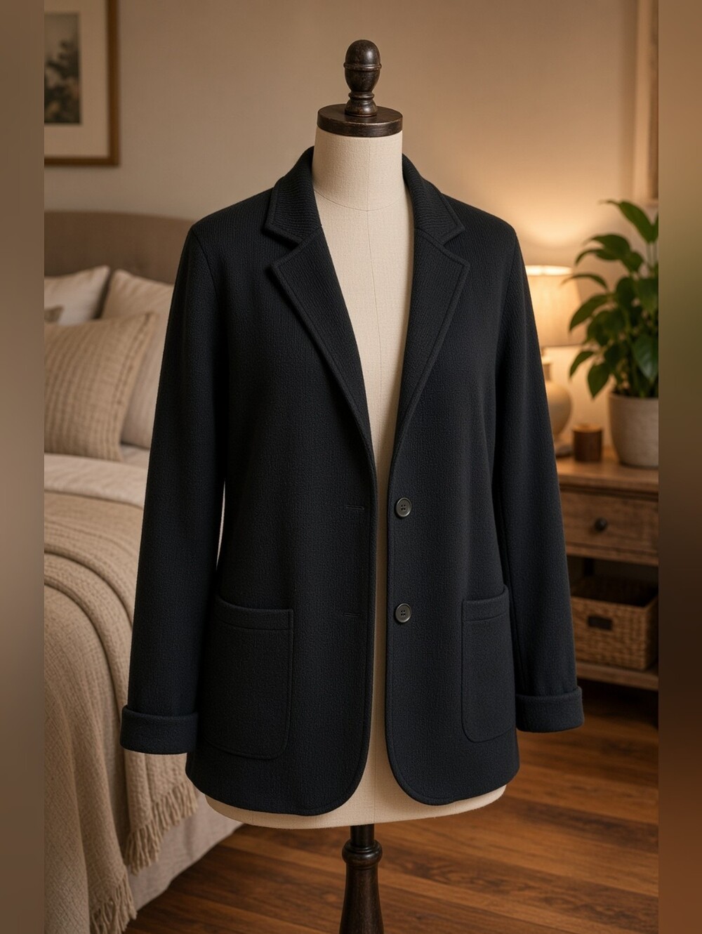 J. by J.Crew Black Knit Blazer Sz M